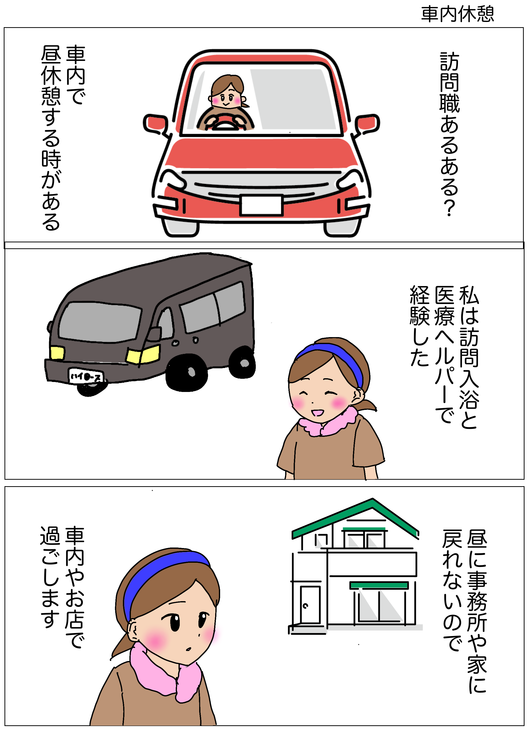 昼を車内で過ごす話